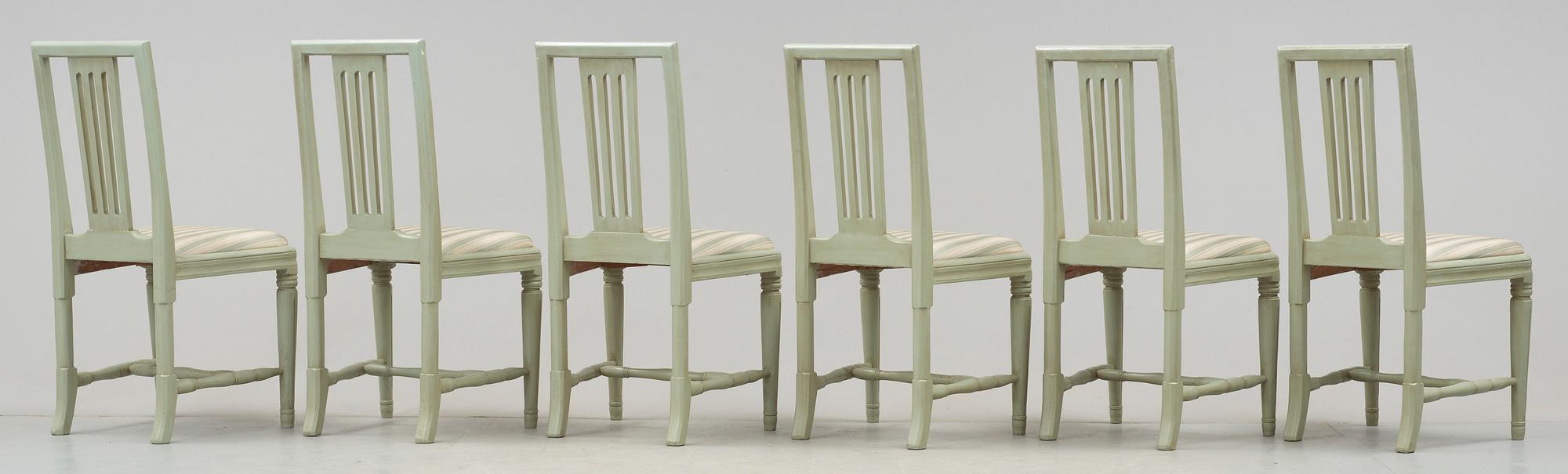 STOLAR, 6 st, gustavianska, omkring 1800.