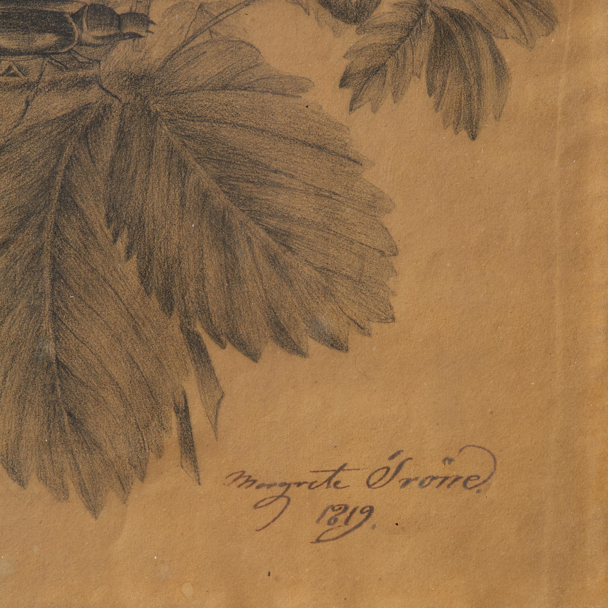 Ramar, ett  par, Sverige, tidigt 1800-tal, Empire, med blomsterstudier av Margareta Tröne (1804-1830).