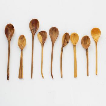 Magnus Ek, a set of nine wood spoons for Oaxen Krog.