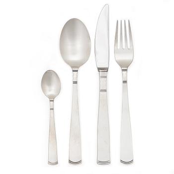 Jacob Ängman, Cutlery set, 32 pieces, silver, “Rosenholm” pattern, including GAB, Eskilstuna, 1998.