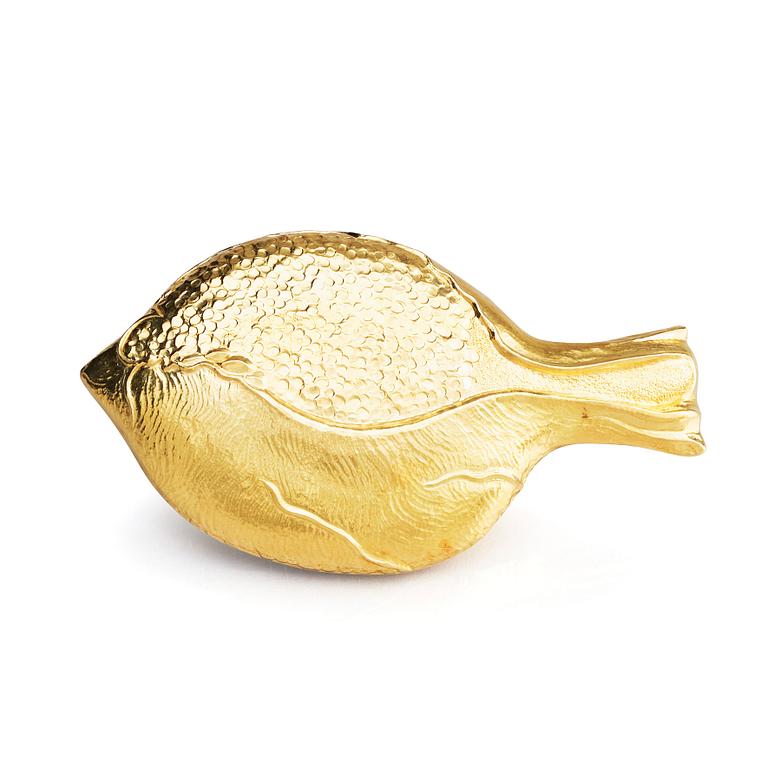 Olle Ohlsson, a 20K gold box, Stockholm 1978, part of it in 18K white gold.