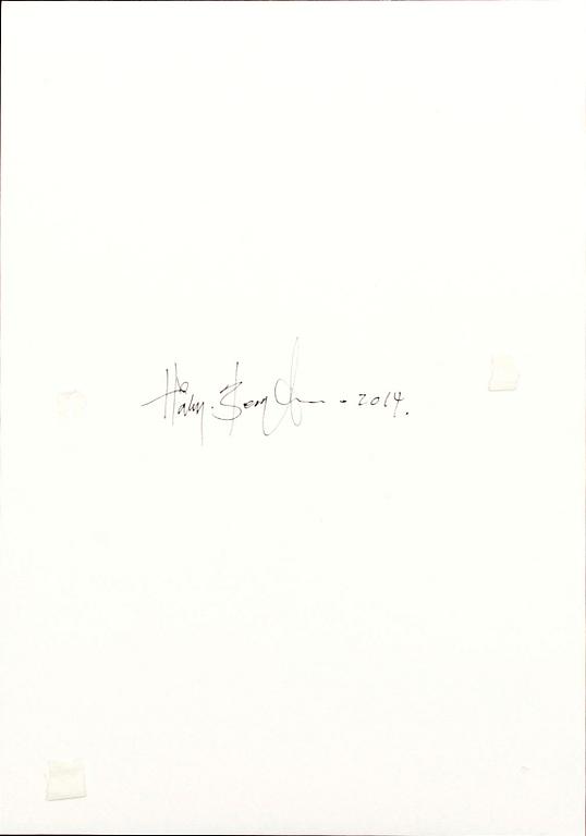 Håkan Bengtsson, photo/pencil unique signed and dated 2014.