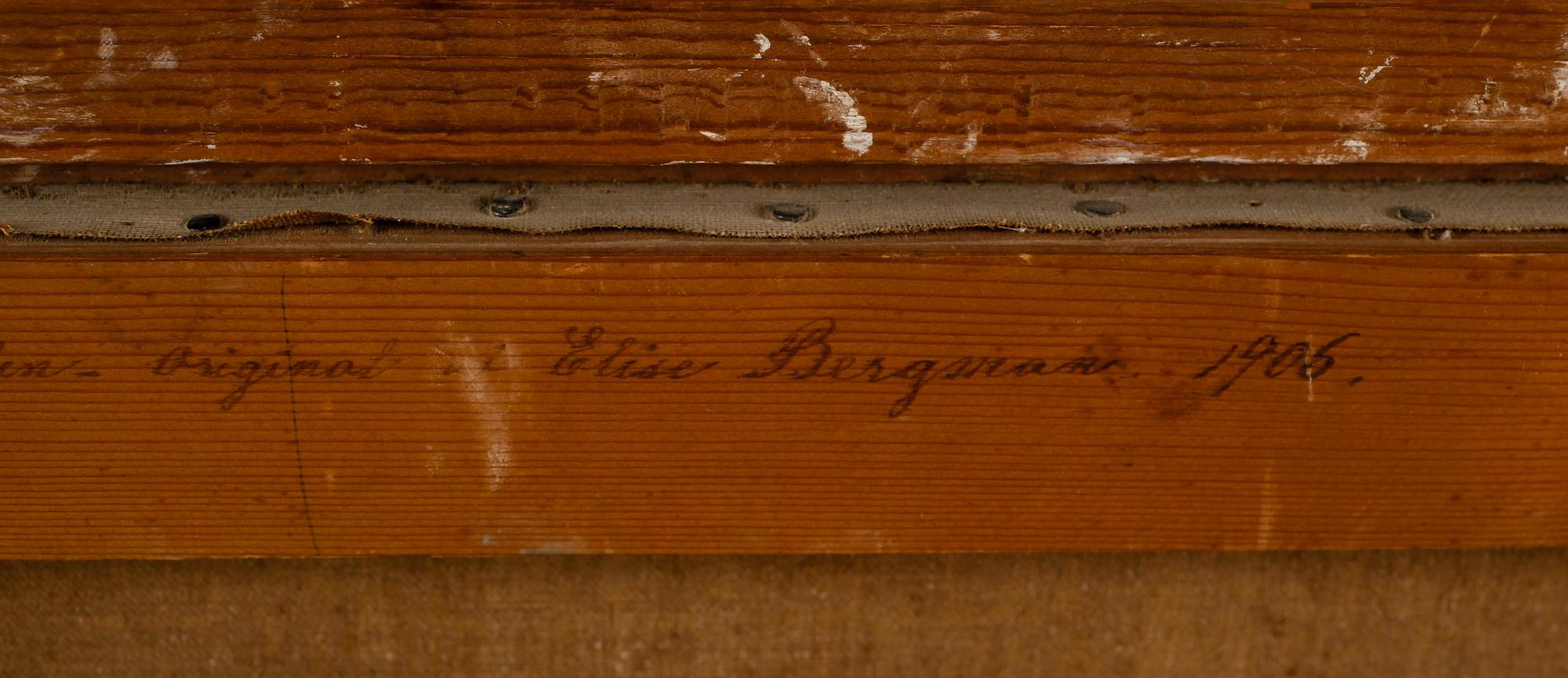 ELISE BERGMAN, olja på duk, signerad och daterad 1906.
