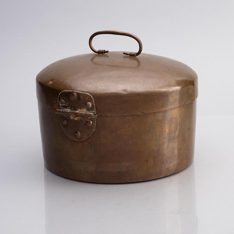 A Swedish early 19th century parcel-gilt silver bridal crown, mark of Erik Ramstedt, Härnösand 1801 and copper case.