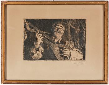 Anders Zorn · ANDERS ZORN, Etsning, "Vicke", utförd 1918, signerad med blyerts.