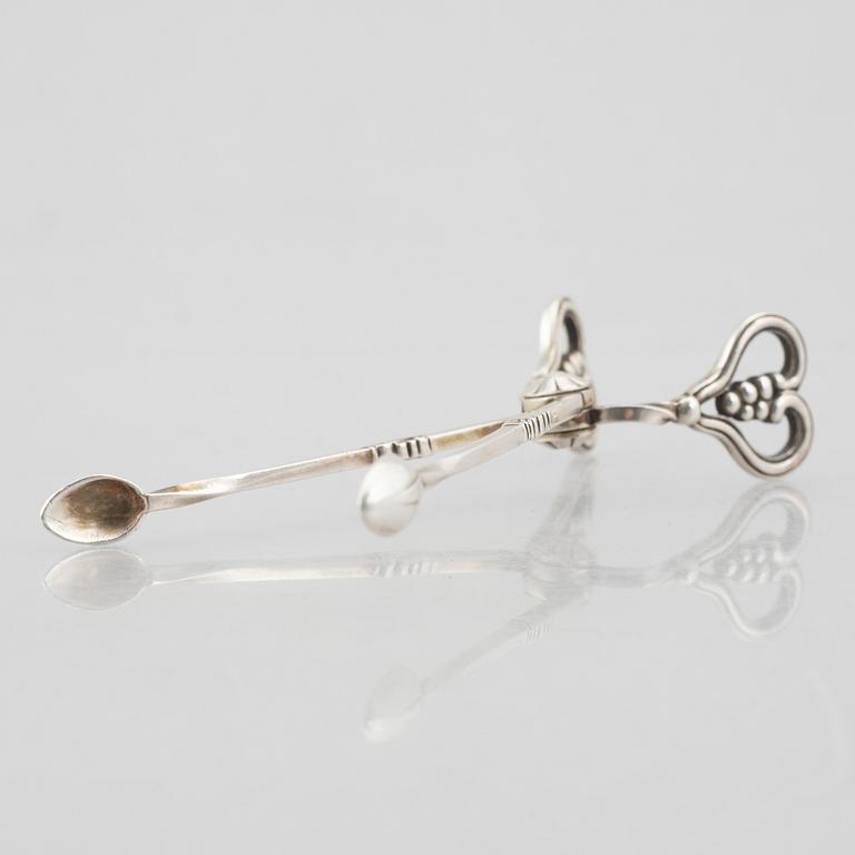 A sterling silver sugar tongs, mark of Georg Jensen, Denmark 1933-44.