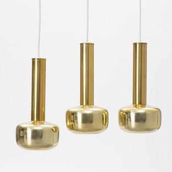 Wilhelm Lauritzen, a set of three lights, Louis Poulsen, Denmark.