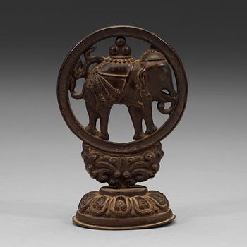 380. ALTARPIECE, bronze, Tibet, 17th/18th Century.