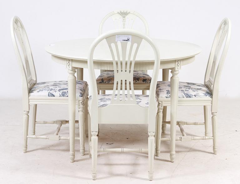 MATGRUPP, 8 delar, gustaviansk stil, 1900-tal.