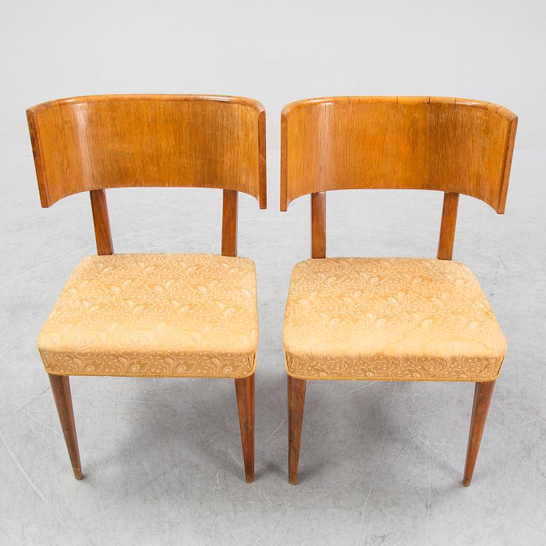 A pair of Swedish Grace klismos chairs, 1930's.