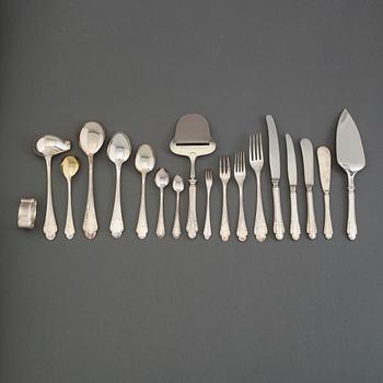 124 pcs silver cutlery, late 20th century.