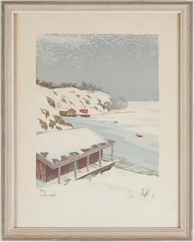 Roland Svensson · ROLAND SVENSSON, färglitografi, "Islossning". Signerad och numrerad 170/310.