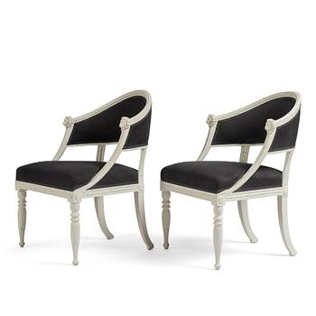 52. A matched pair of late Gustavian armchairs.