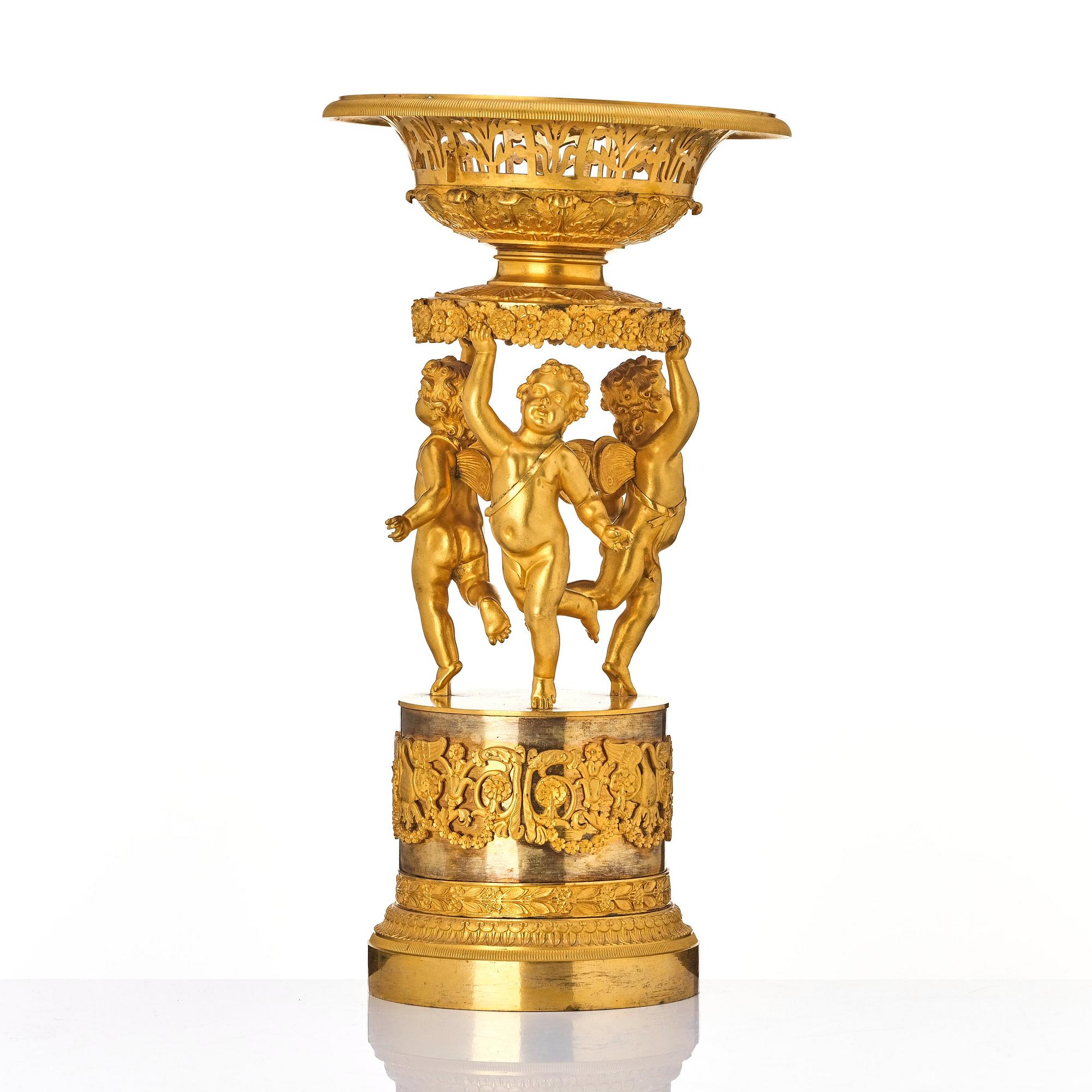 An Empire gilt bronze centerpiece, early 19th century.