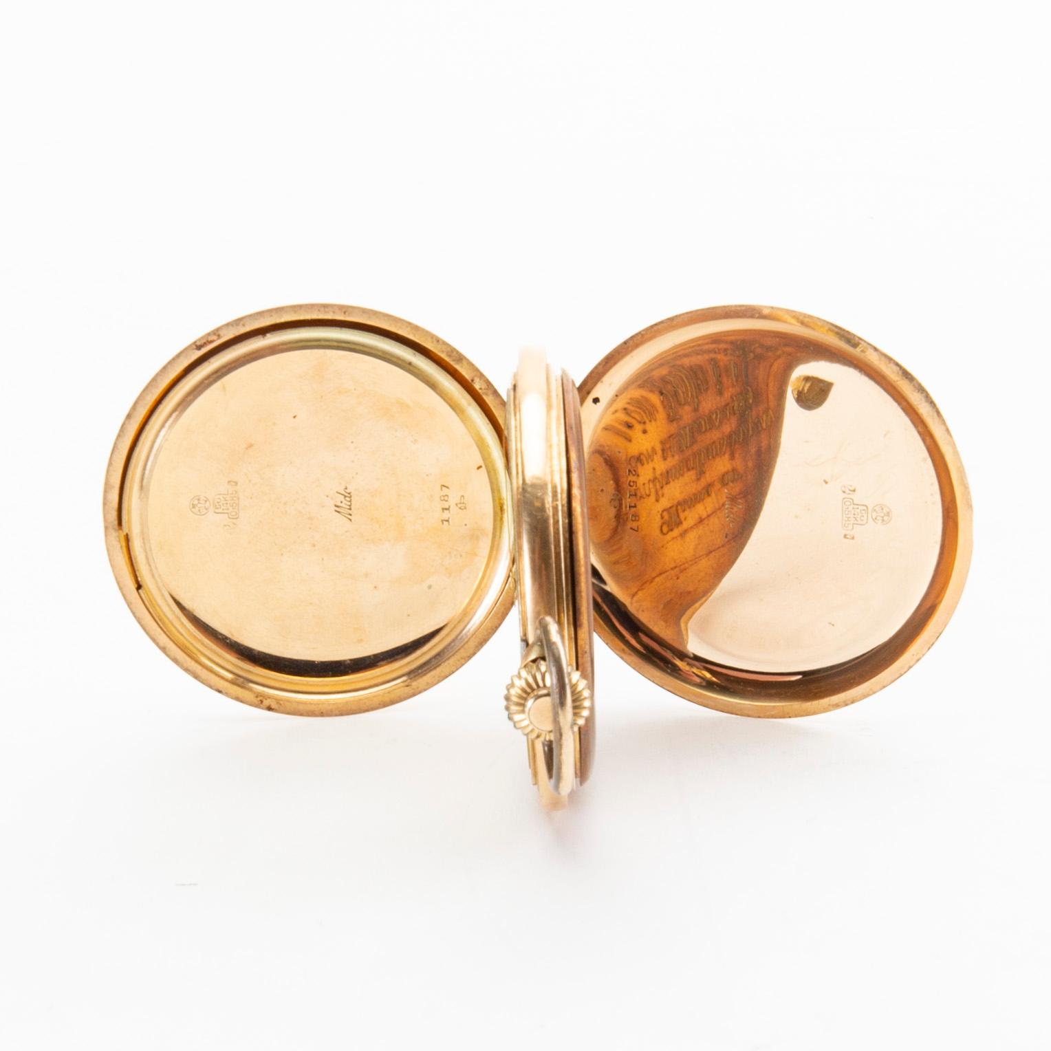 Mido, pocket watch, hunter, 51 mm.