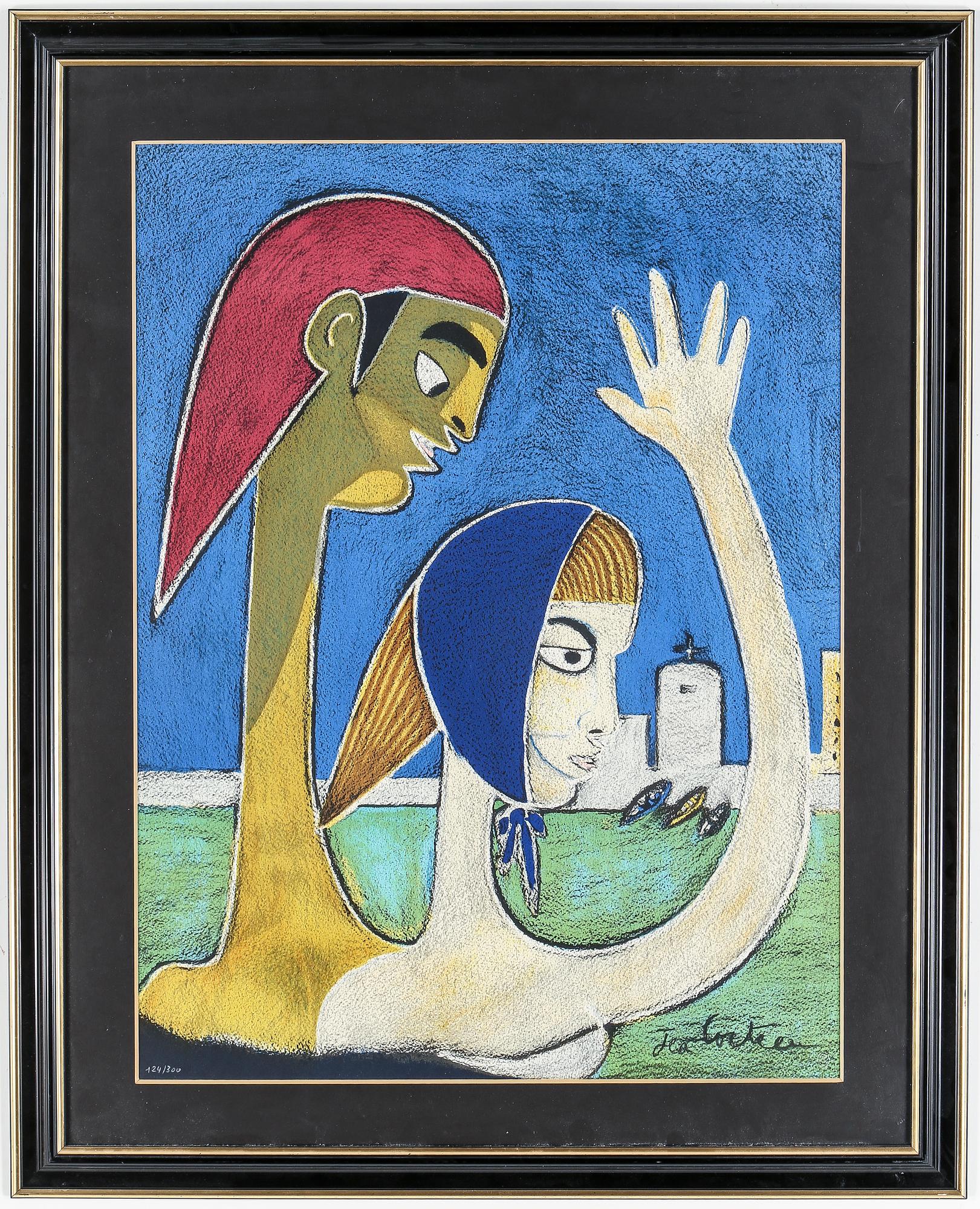 JEAN COCTEAU, färglitografi, signerad i trycket, numrerad 124/300.