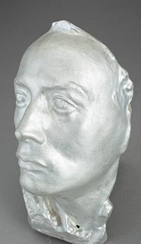 SKULPTUR, gips, Michail Katz, signerad och daterad 1936. Föreställande Gösta Ekman d.ä.