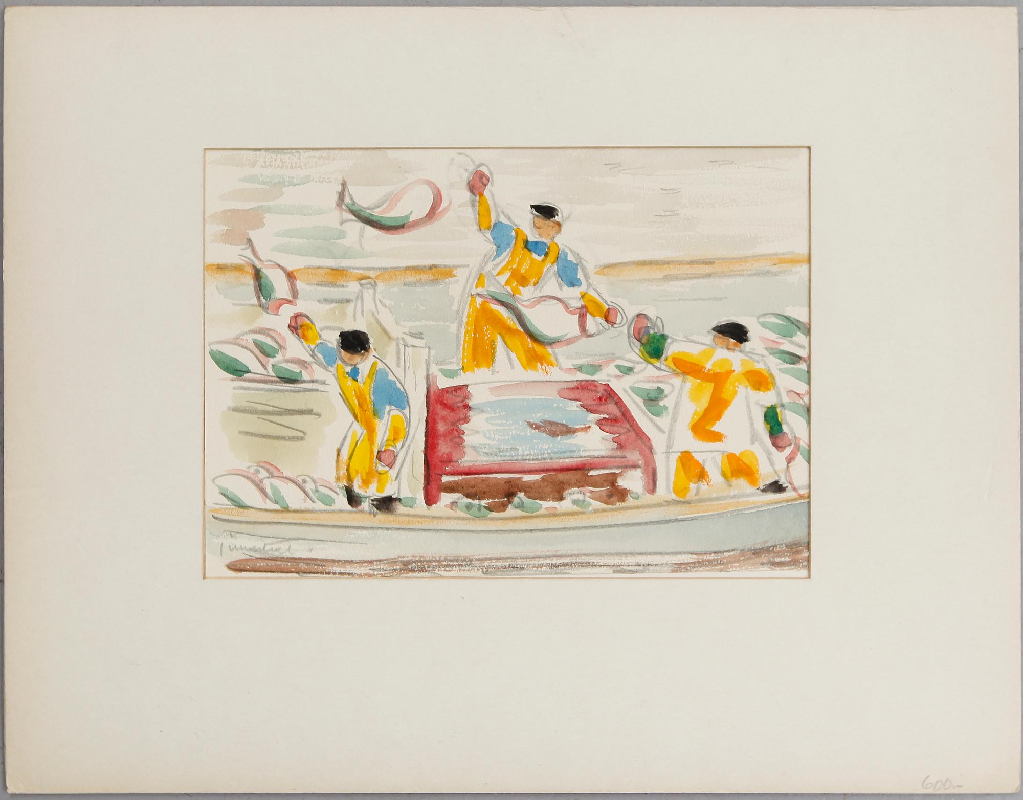 KURT JUNGSTEDT, 11 st, akvareller och tusch samt FÄRGLITOGRAFI, signerade, 1950/60-tal.