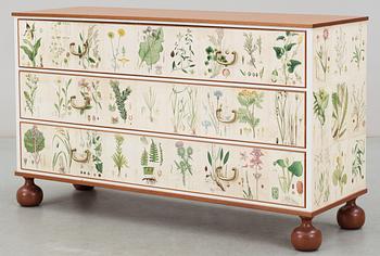 A Josef Frank chest of drawers, 'Flora' by Svenskt Tenn, model 1050.