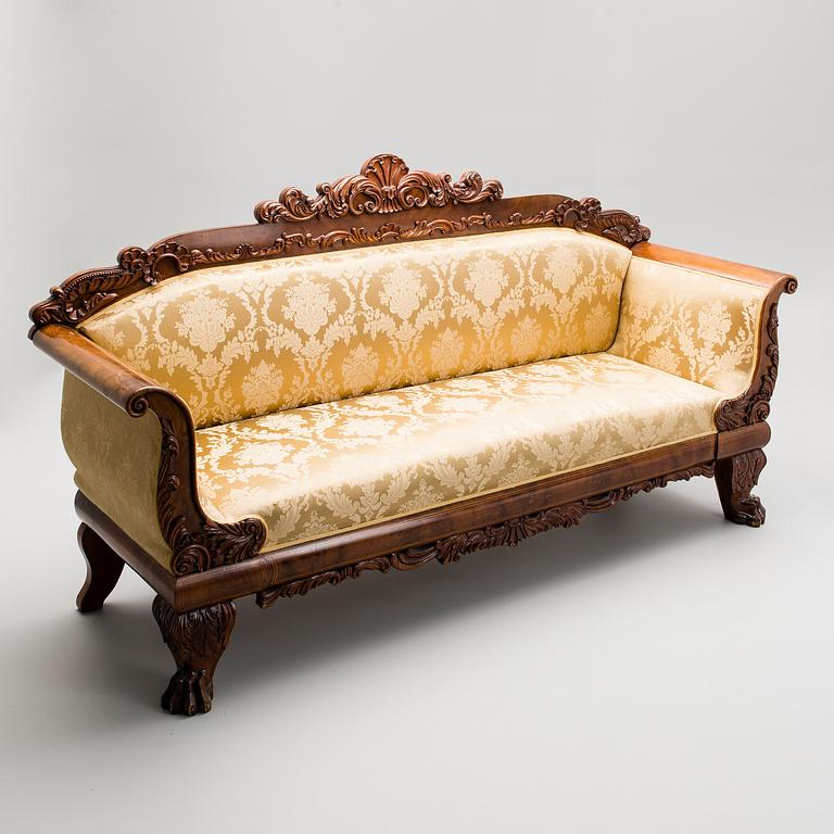 SOFFA, empire, Helsingfors, brännstämplad Lindholm, 1800-talets början.