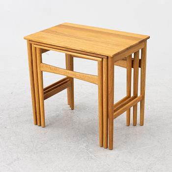 Hans J. Wegner, a 3 pieces nesting table, CH004, Carl Hansen & Søn, Denmark, contemporary.