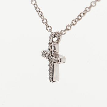 Tiffany & Co, halsband "Metro Cross", 18K vitguld och diamanter.