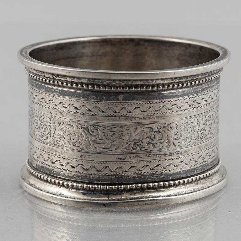 A collection of silver napkin rings, mostly England, Denmark (46 pieces).