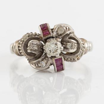Diamond and ruby ring.