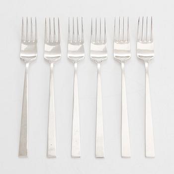 Bertel Gardberg, a 42-piece set of "Birgitta" silver cutlery, marked BG, Hopeatehdas oy, Helsinki 1962.