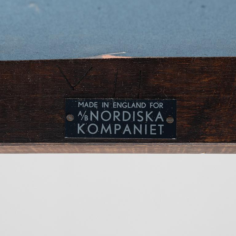 A set of six English mahogany chairs made for Nordiska Kompaniet Stockholm, mid 20th Century.