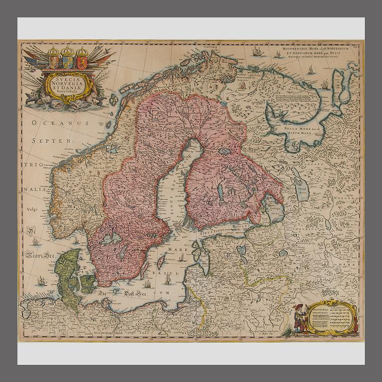 A MAP, Sveciae, Norvegiae et Daniae, Janssonius 1666.