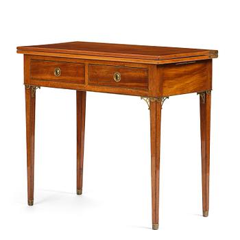 58. A late Gustavian mahogany games table, presumably by A. Nordström (Journeyman at G. Iwersson 1806-09).