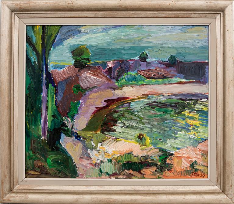 Gunnar Jonn, oil on panel, signed and dated - 54.
