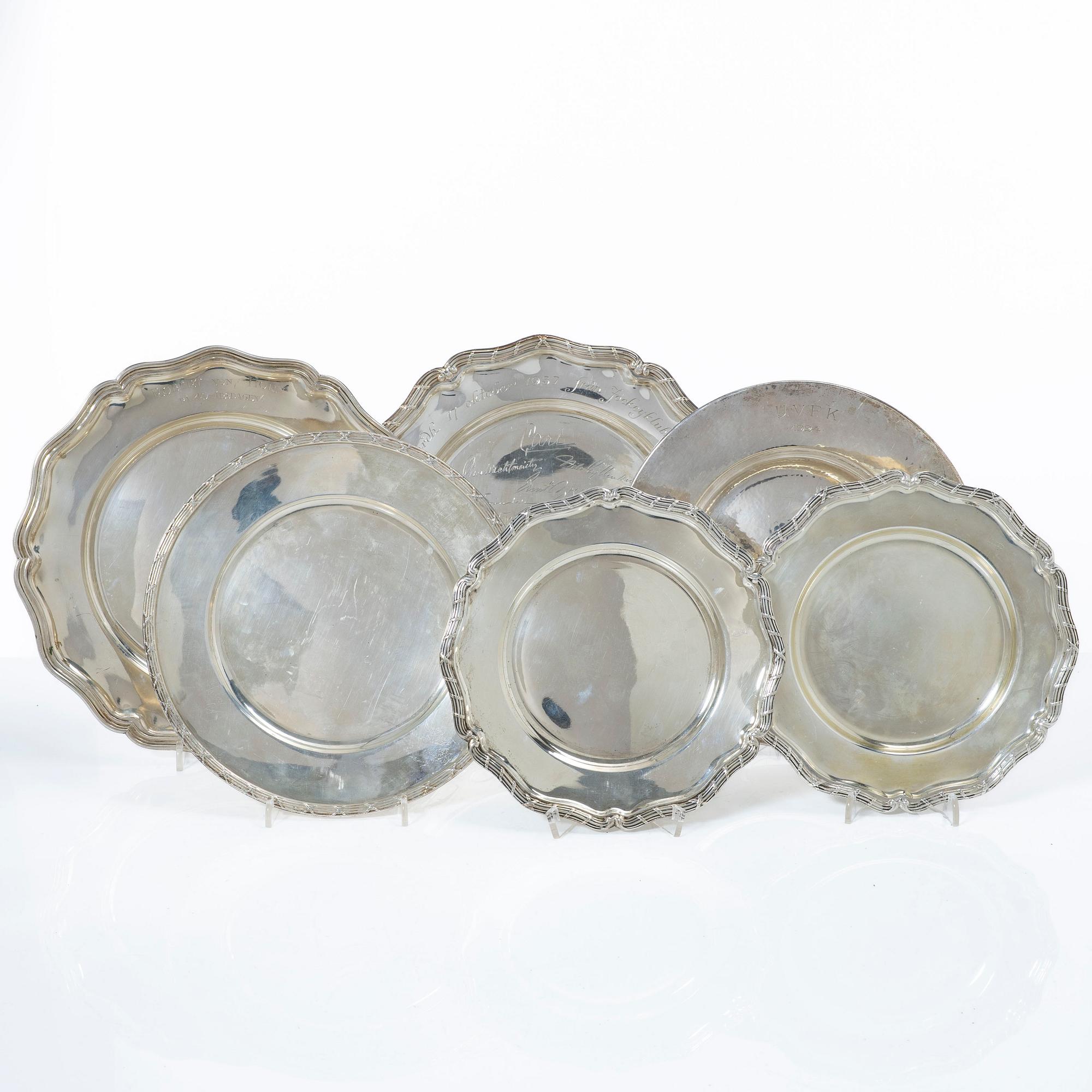 Dishes, 6 pcs, silver, Sweden, first half of the 20th century.