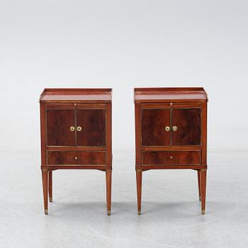A pair of late Gustavian style bedside cabinets, second half of the 19th century.