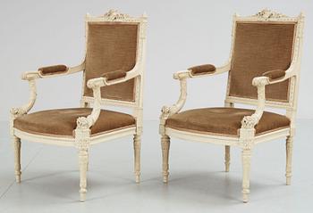 SALONGSMÖBEL, 11 delar. Louis XVI-stil.