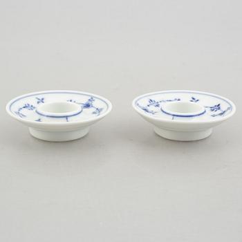 A group of seven table accessories and two accessories, porcelain, "Blue Fluted" / "Musselmalet", Royal Copenhagen.