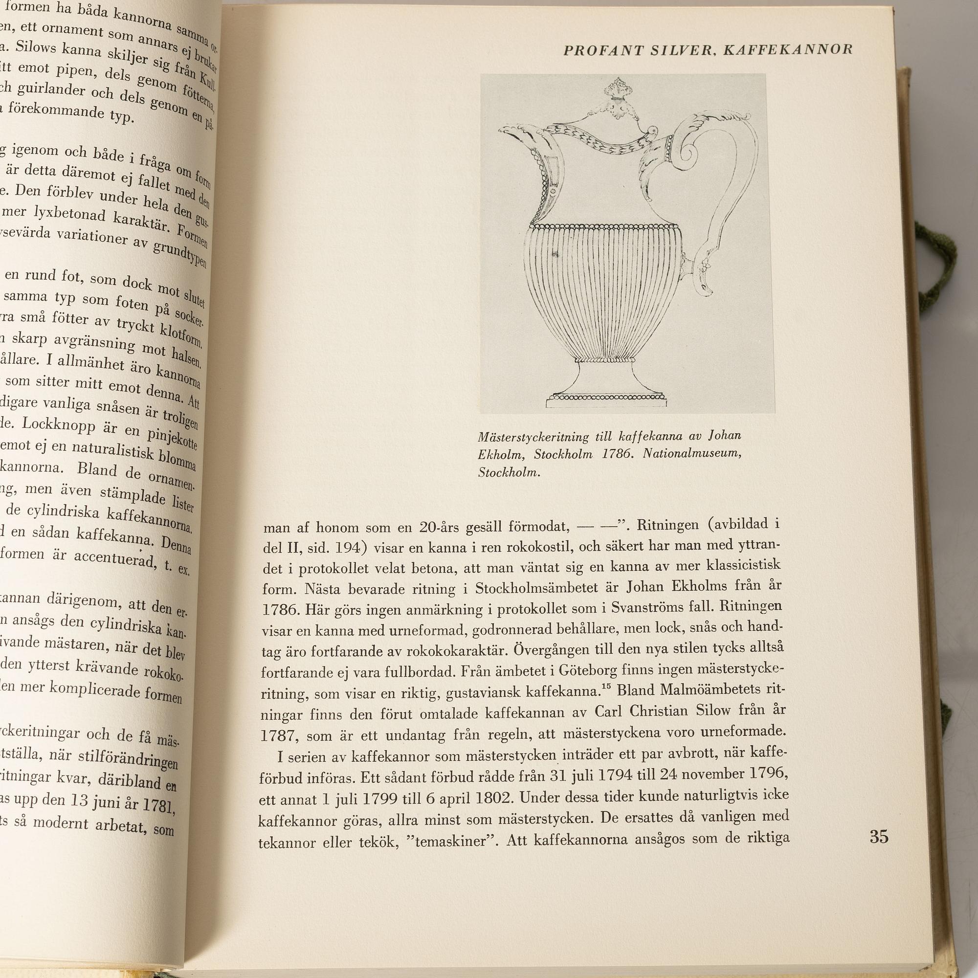 Three books, the standard reference works on Swedish silver, Hernmarck et al., Stockholm 1941-45.