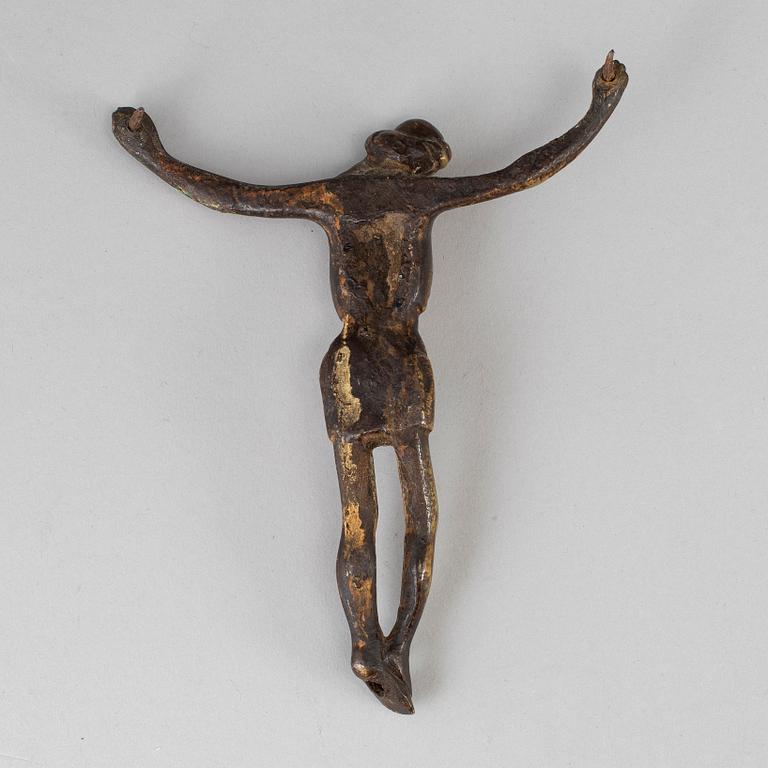 A bronze crucifix, probably 16th century.