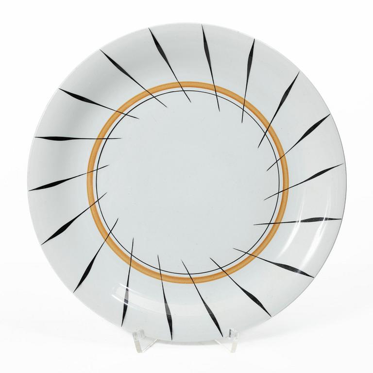 Wilhelm Kåge, Five test plates, porcelain and stoneware, Gustavsberg, 1920s-50s.