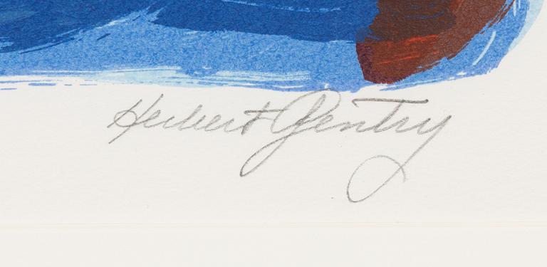 Herbert Gentry, färglitografi, signerad och numrerad 9/125.