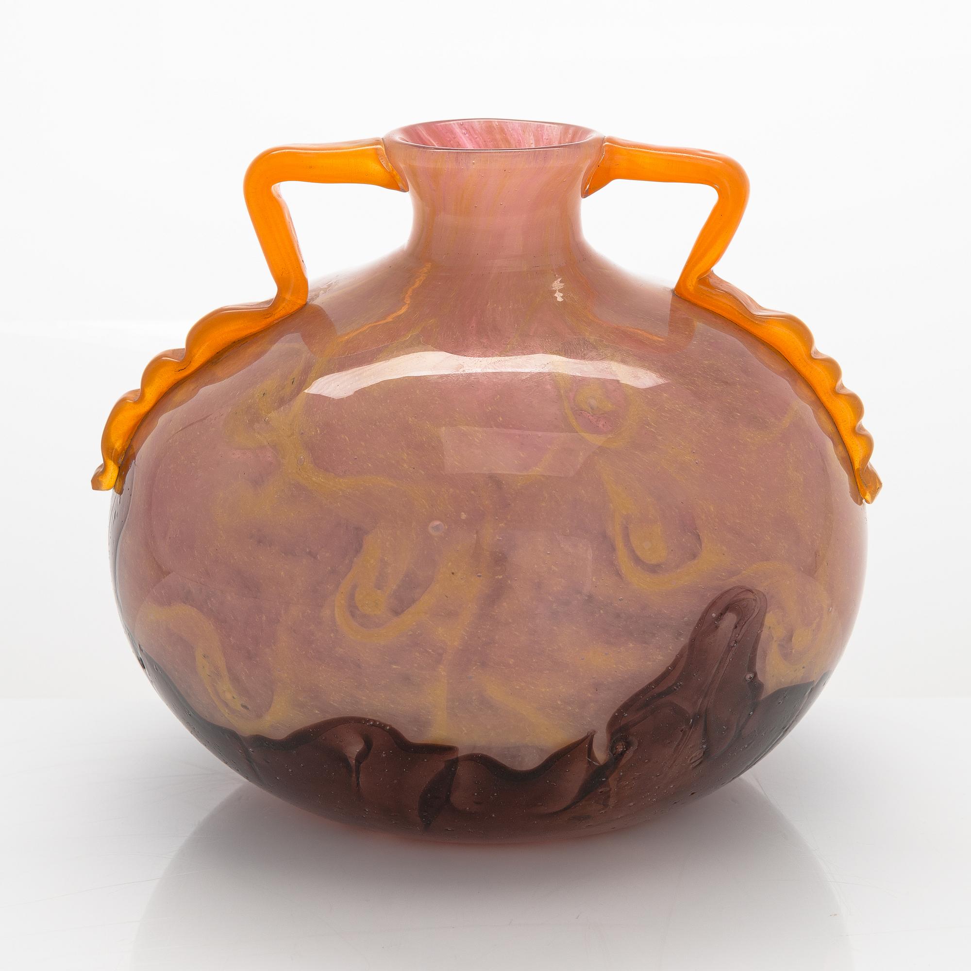 Charles Schneider, A 1920s/30s signed glass vase, France.