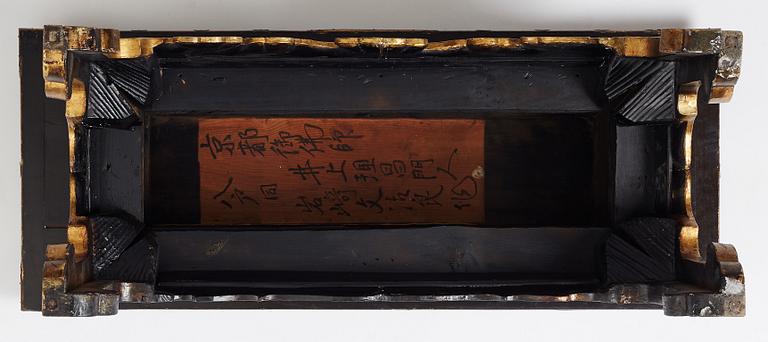 A Japanese lacquered and qilded Buddhist altar table or Butsudan.  Edo period (1603-1868).