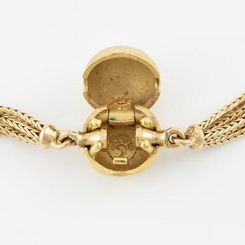 Ole Lynggaard, collier, fyrradigt, 18K guld med kullås.