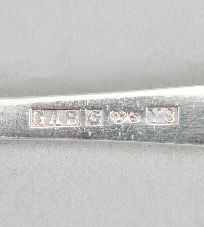 BESTICK, 36 delar, silver, Rosenholm, GAB, Stockholm 1960-/70-tal. Vikt med stålblad ca 1762 gram.