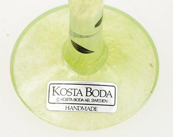 POKALGLAS, 4 st, Ulrika Hydman-Vallien, Kosta Boda.