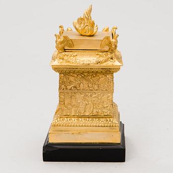 CANDLESTICK/CASSOLETTE, ormolu, France early 19th century.