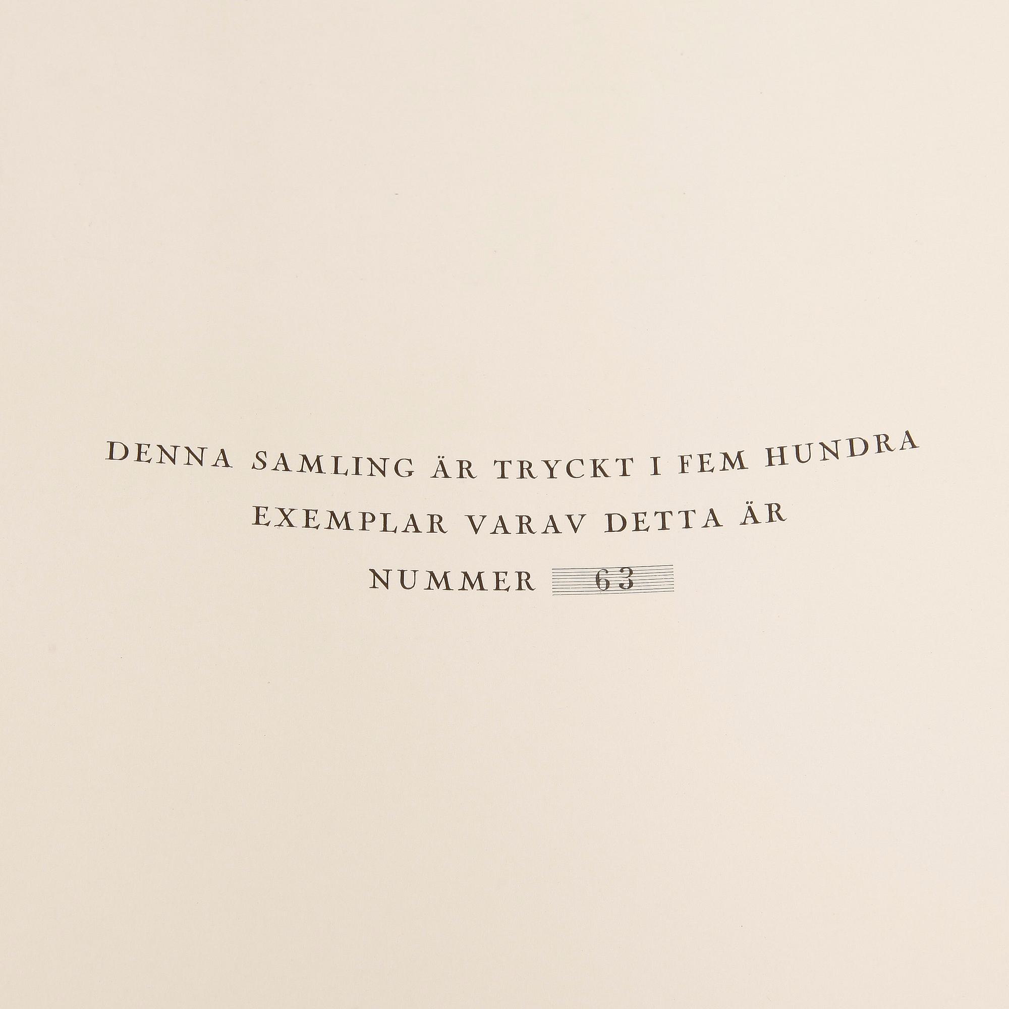 HELENE SCHJERFBECK, mapp med 48 reproduktioner, Gotthard Johansson, numrerad 63/500, Nordisk Rotogravyr Stockholm 1945.