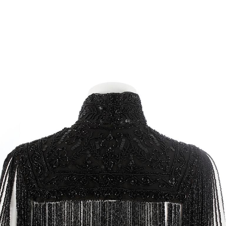 COLLAR, black silk with extensive beading, late 19th/early 20th century.