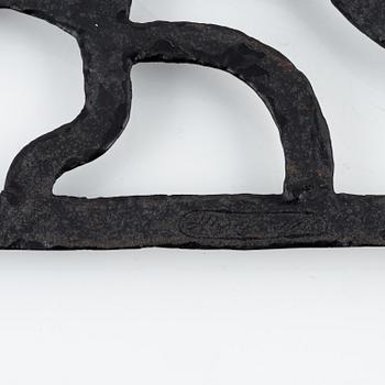 Olle Hermansson, a cast iron fire screen, Husqvarna.